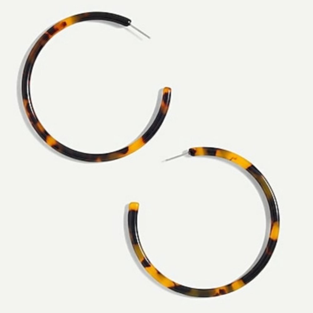 Large Tortoise Hoop Earrings
